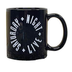 Saturday Night Live Mug Black w/ White Letters Ceramic Vintage SNL